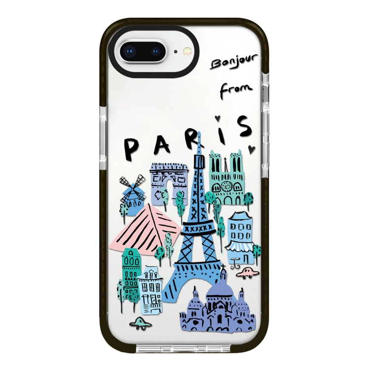 

For iPhone 7 Plus / 8 Plus Simple Illustration Pattern Full Coverage Phone Case(City Landmark B)
