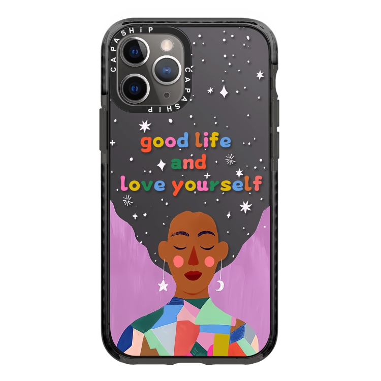 

For iPhone 11 Pro Simple Illustration Pattern Full Coverage Phone Case(Love Yourself B)