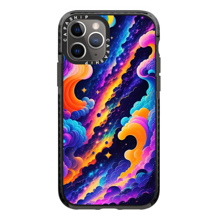 

For iPhone 11 Pro Max Simple Illustration Pattern Full Coverage Phone Case(Colorful Clouds B)