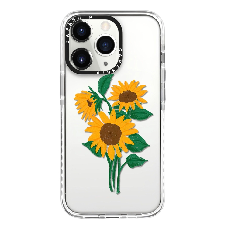 

For iPhone 11 Pro Max Simple Illustration Pattern Full Coverage Phone Case(Sunflowers A)