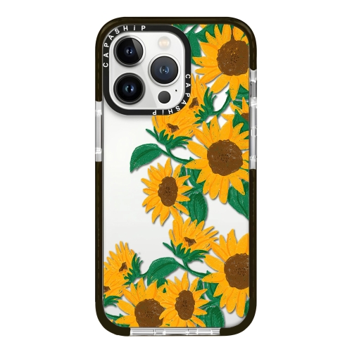 

For iPhone 12 Pro Simple Illustration Pattern Full Coverage Phone Case(Sunflowers B)