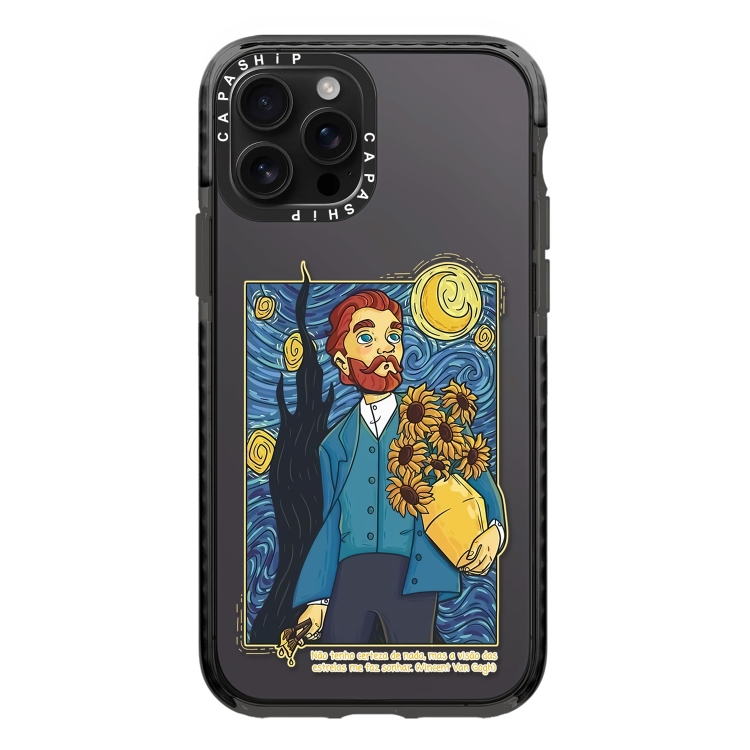 

For iPhone 12 Pro Max Simple Illustration Pattern Full Coverage Phone Case(Starry Sky A)
