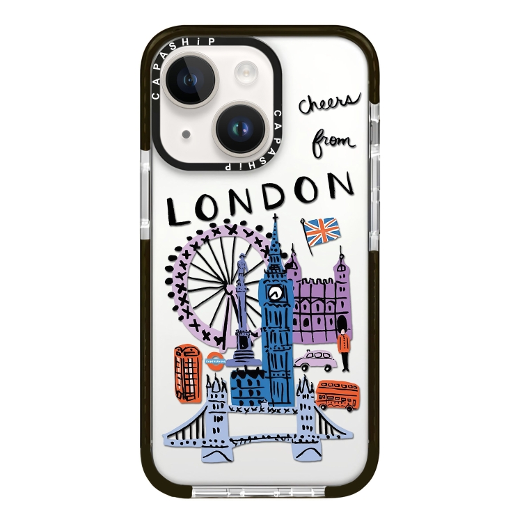 

For iPhone 13 Simple Illustration Pattern Full Coverage Phone Case(City Landmark C)