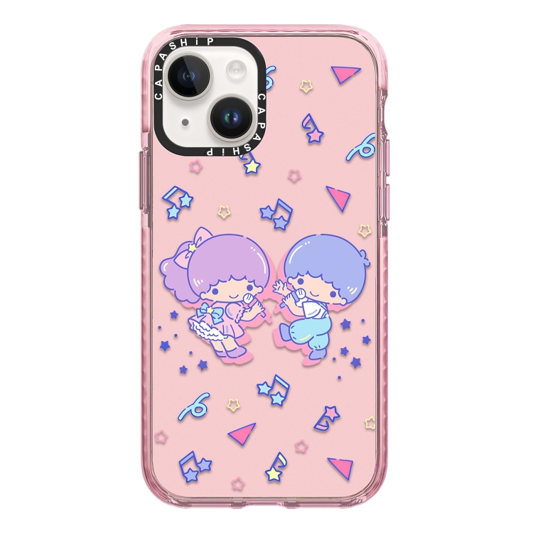 

For iPhone 13 Simple Illustration Pattern Full Coverage Phone Case(Twin Stars B)