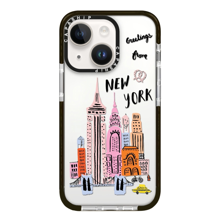 

For iPhone 13 mini Simple Illustration Pattern Full Coverage Phone Case(City Landmark A)