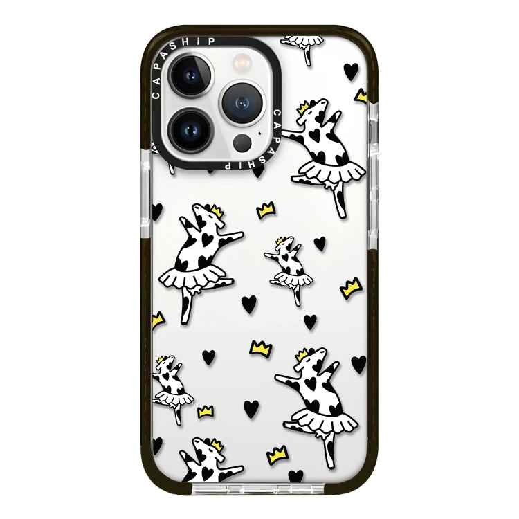 

For iPhone 13 Pro Max Simple Illustration Pattern Full Coverage Phone Case(Funny Cow B)