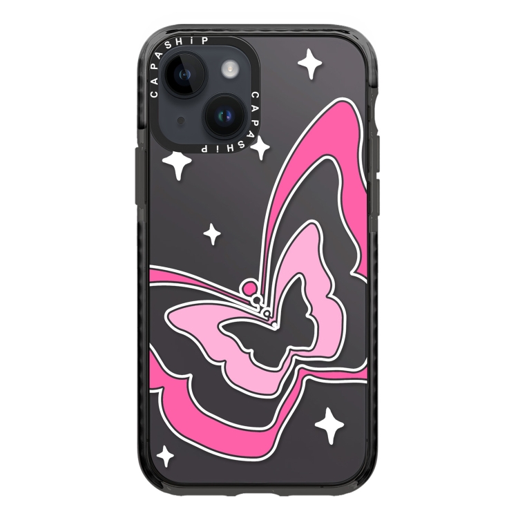 

For iPhone 14 Simple Illustration Pattern Full Coverage Phone Case(Butterfly)