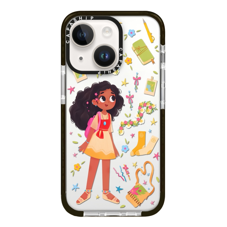 

For iPhone 14 Simple Illustration Pattern Full Coverage Phone Case(Girls Wardrobe B)