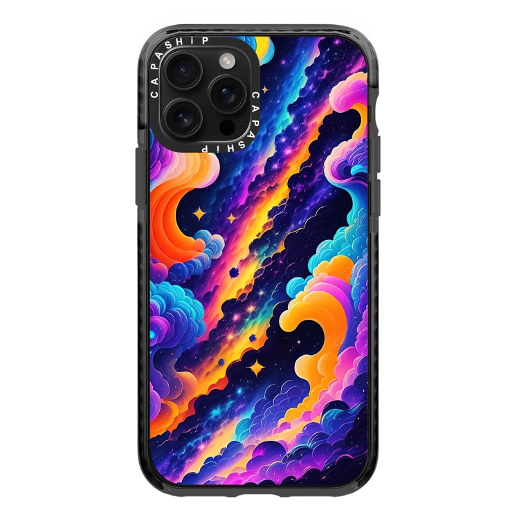 

For iPhone 14 Pro Simple Illustration Pattern Full Coverage Phone Case(Colorful Clouds B)