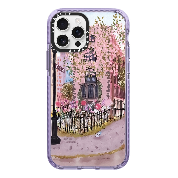 

For iPhone 14 Pro Simple Illustration Pattern Full Coverage Phone Case(Spring Scene A)