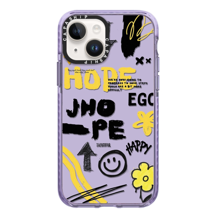 

For iPhone 15 Simple Illustration Pattern Full Coverage Phone Case(Happy Every Day B)