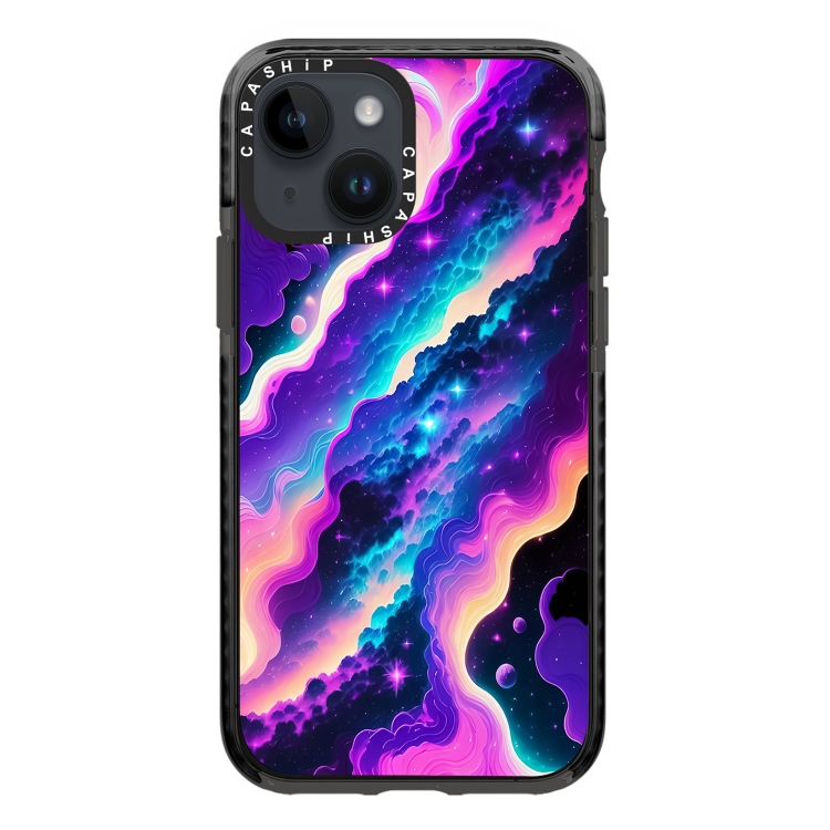 

For iPhone 15 Simple Illustration Pattern Full Coverage Phone Case(Colorful Clouds A)