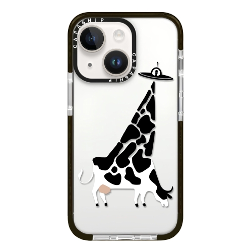 For iPhone 15 Plus Simple Illustration Pattern Full Coverage Phone Case(Funny Cow A)