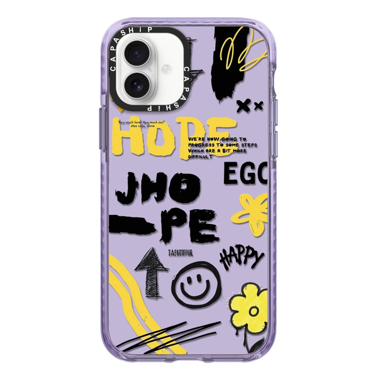 

For iPhone 16 Plus Simple Illustration Pattern Full Coverage Phone Case(Happy Every Day B)