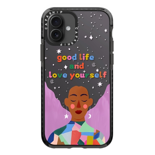 

For iPhone 16 Plus Simple Illustration Pattern Full Coverage Phone Case(Love Yourself B)