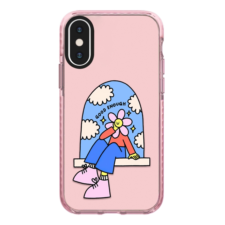 

For iPhone X / XS Simple Illustration Pattern Full Coverage Phone Case(Happy Party A)