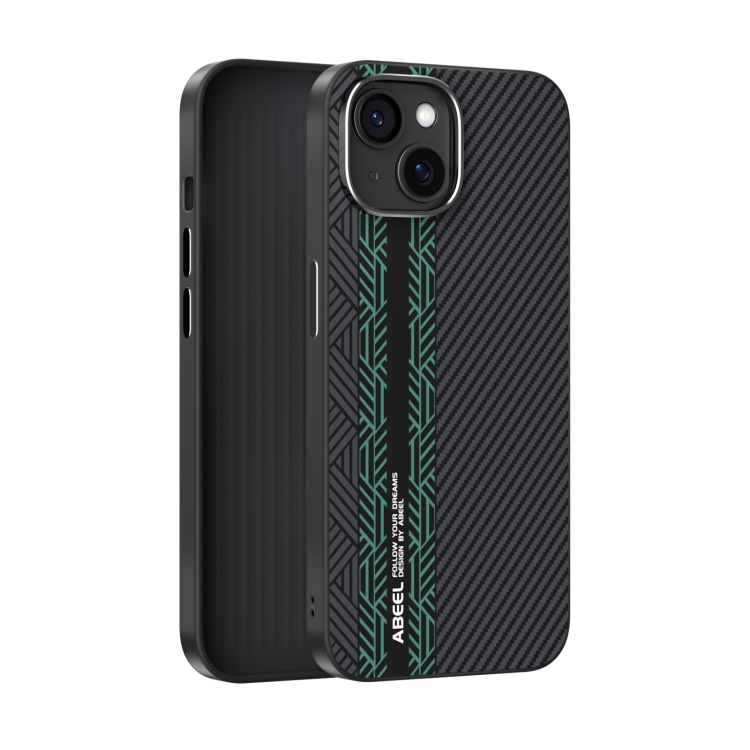 

For iPhone 15 ABEEL 6D Micro Relief MagSafe Magnetic Phone Case(Green)