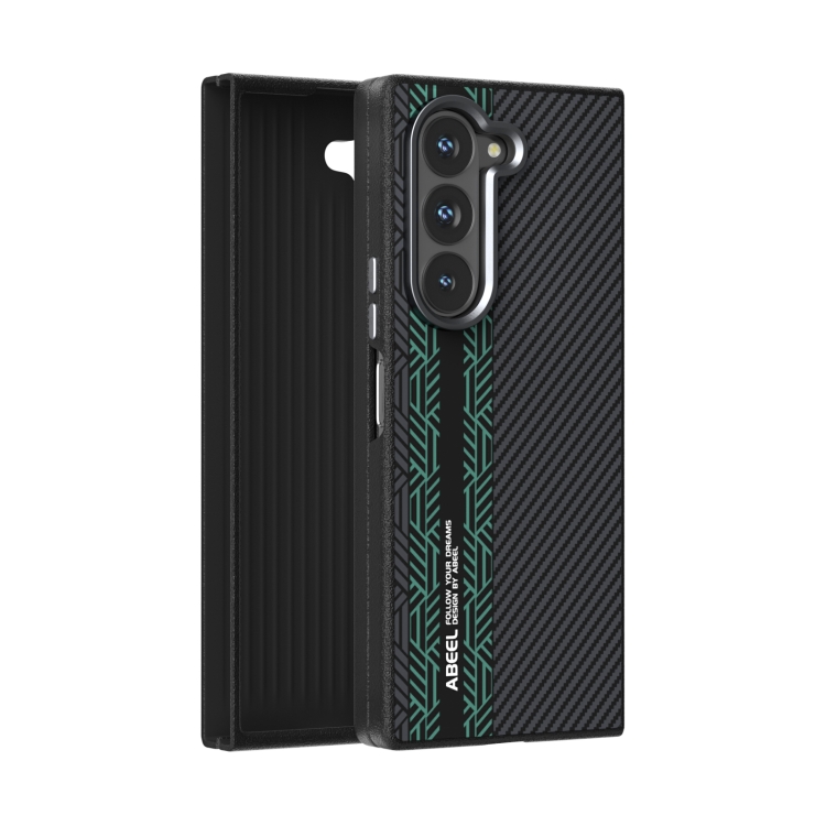 

For Samsung Galaxy Z Fold6 5G ABEEL 6D Micro Relief MagSafe Magnetic Phone Case(Green)