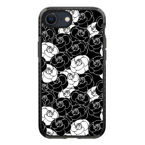 For iPhone 7 / 8 / SE 2020 2022 Simple Illustration Pattern Full Coverage Phone Case(Camellia A)