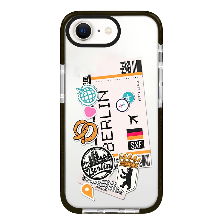 

For iPhone 7 / 8 / SE 2020 2022 Simple Illustration Pattern Full Coverage Phone Case(Travel Ticket A)