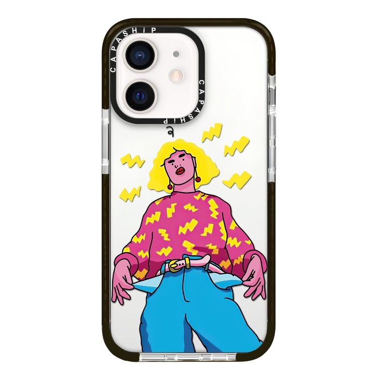 

For iPhone 11 Simple Illustration Pattern Full Coverage Phone Case(Personality Girl C)