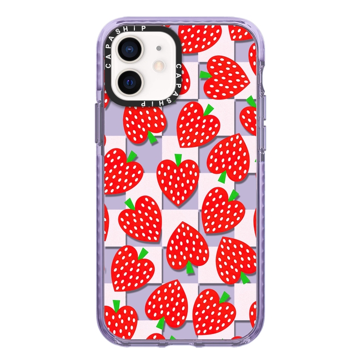

For iPhone 11 Simple Illustration Pattern Full Coverage Phone Case(Love Strawberry)