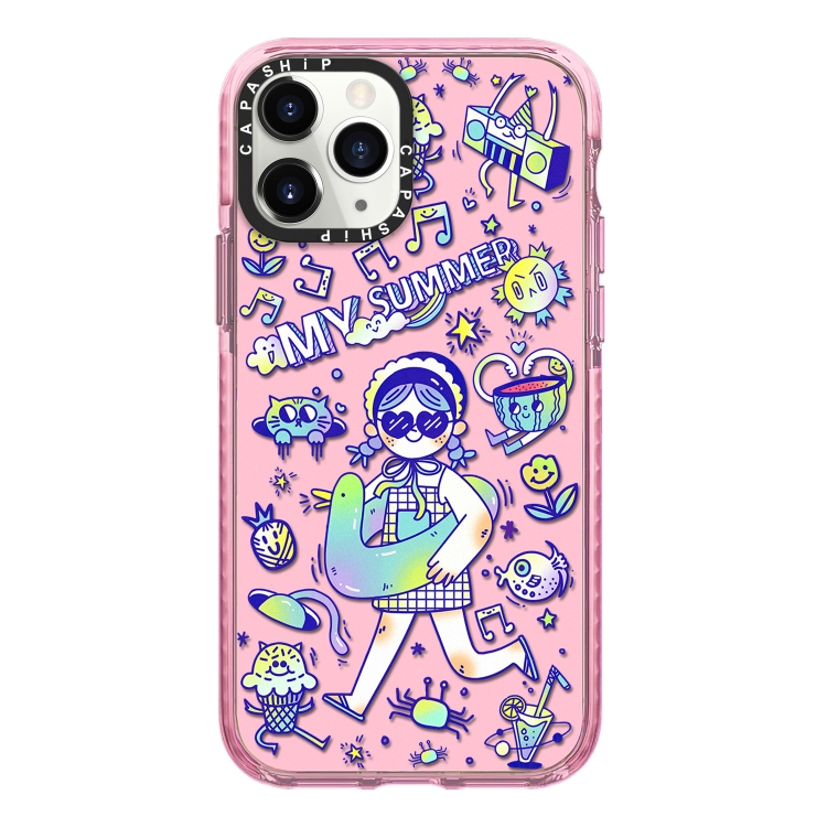 

For iPhone 11 Pro Simple Illustration Pattern Full Coverage Phone Case(Summer Vacation A)