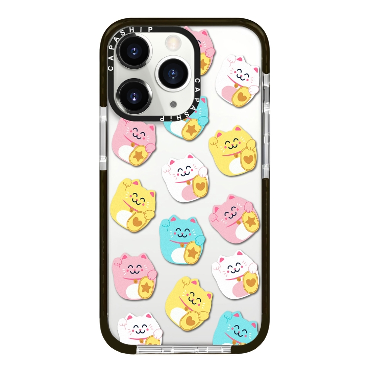 

For iPhone 11 Pro Simple Illustration Pattern Full Coverage Phone Case(Lucky Cat B)