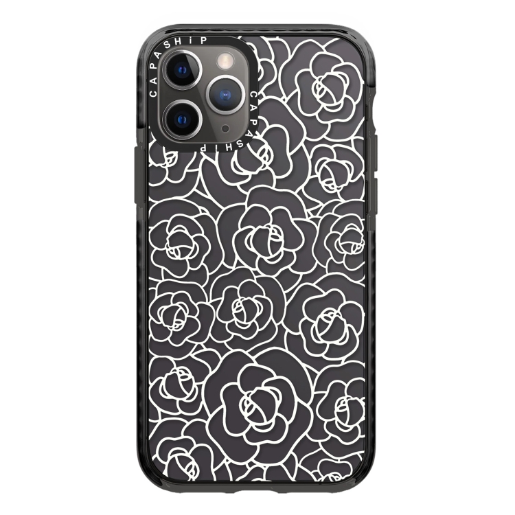 

For iPhone 11 Pro Simple Illustration Pattern Full Coverage Phone Case(Camellia B)