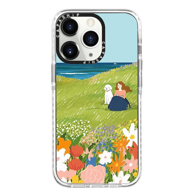 

For iPhone 11 Pro Max Simple Illustration Pattern Full Coverage Phone Case(Spring Scene D)
