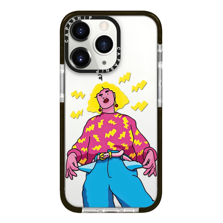 

For iPhone 11 Pro Max Simple Illustration Pattern Full Coverage Phone Case(Personality Girl C)