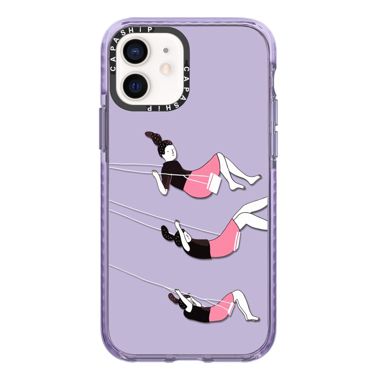 

For iPhone 12 Simple Illustration Pattern Full Coverage Phone Case(Happy Friend C)