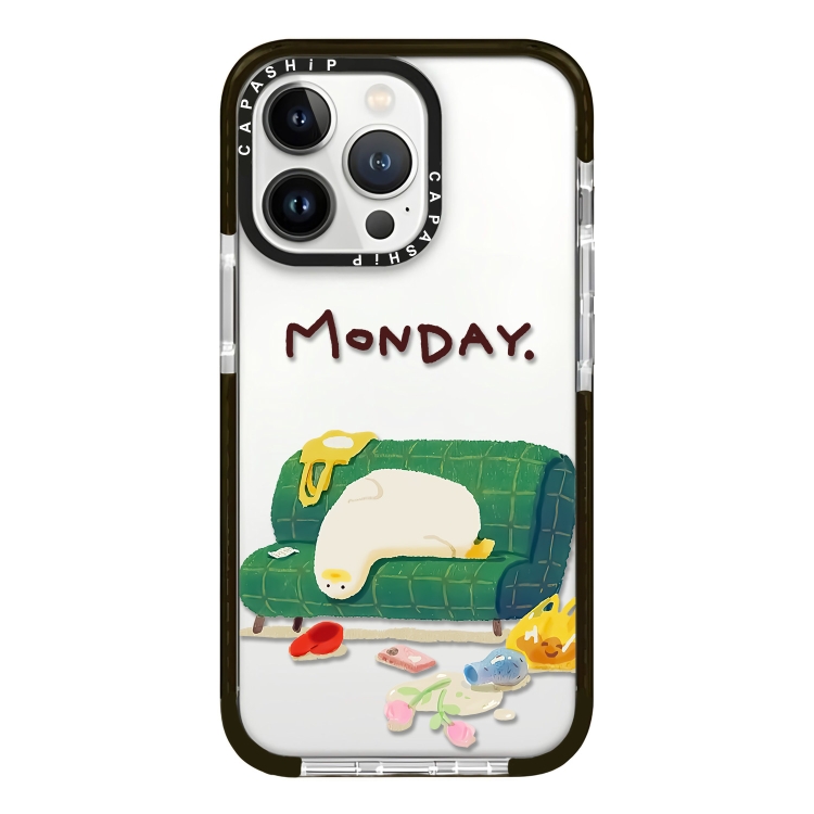 

For iPhone 12 Pro Simple Illustration Pattern Full Coverage Phone Case(Sleeping Duck A)