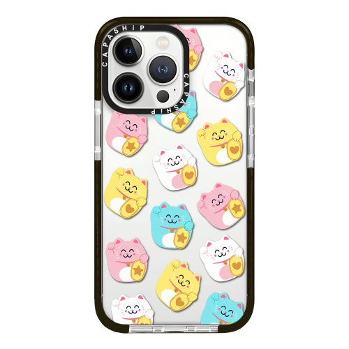 

For iPhone 12 Pro Max Simple Illustration Pattern Full Coverage Phone Case(Lucky Cat B)