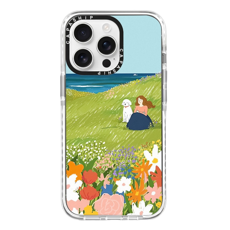 

For iPhone 13 Pro Max Simple Illustration Pattern Full Coverage Phone Case(Spring Scene D)