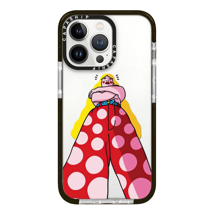

For iPhone 13 Pro Max Simple Illustration Pattern Full Coverage Phone Case(Personality Girl B)