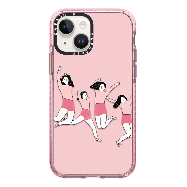 

For iPhone 14 Simple Illustration Pattern Full Coverage Phone Case(Happy Friend A)