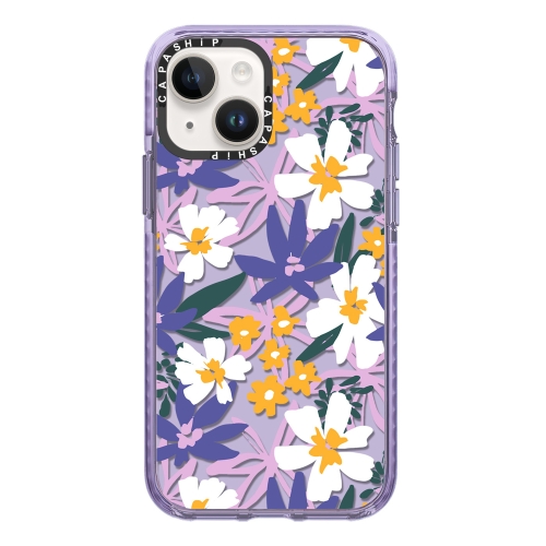 

For iPhone 14 Simple Illustration Pattern Full Coverage Phone Case(Fresh Flower A)