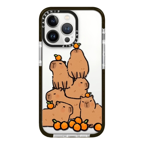 

For iPhone 14 Pro Max Simple Illustration Pattern Full Coverage Phone Case(Capybara A)