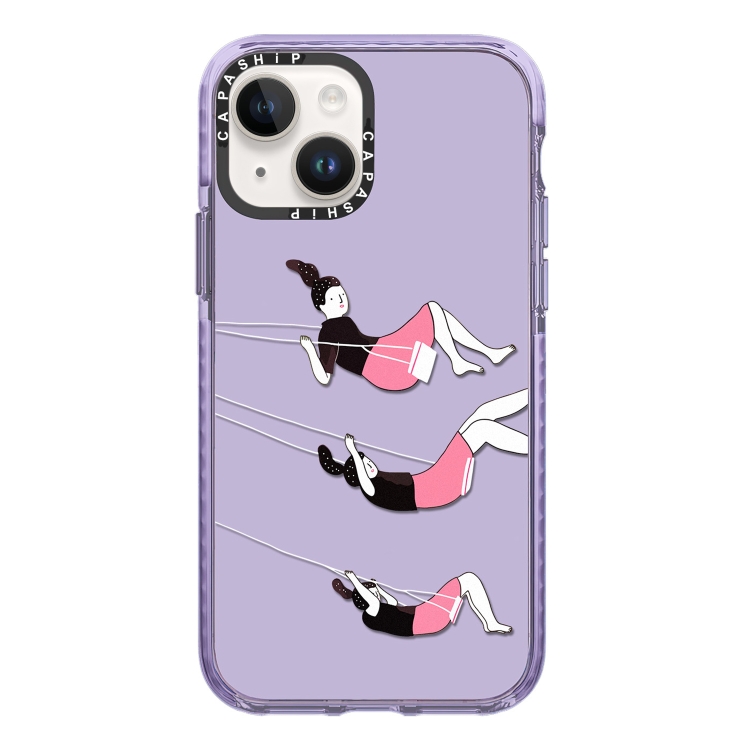 

For iPhone 15 Simple Illustration Pattern Full Coverage Phone Case(Happy Friend C)