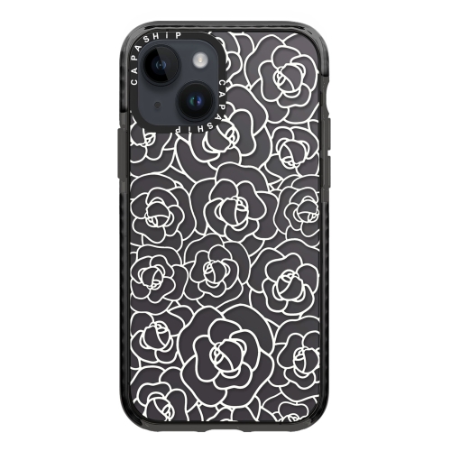 

For iPhone 15 Plus Simple Illustration Pattern Full Coverage Phone Case(Camellia B)