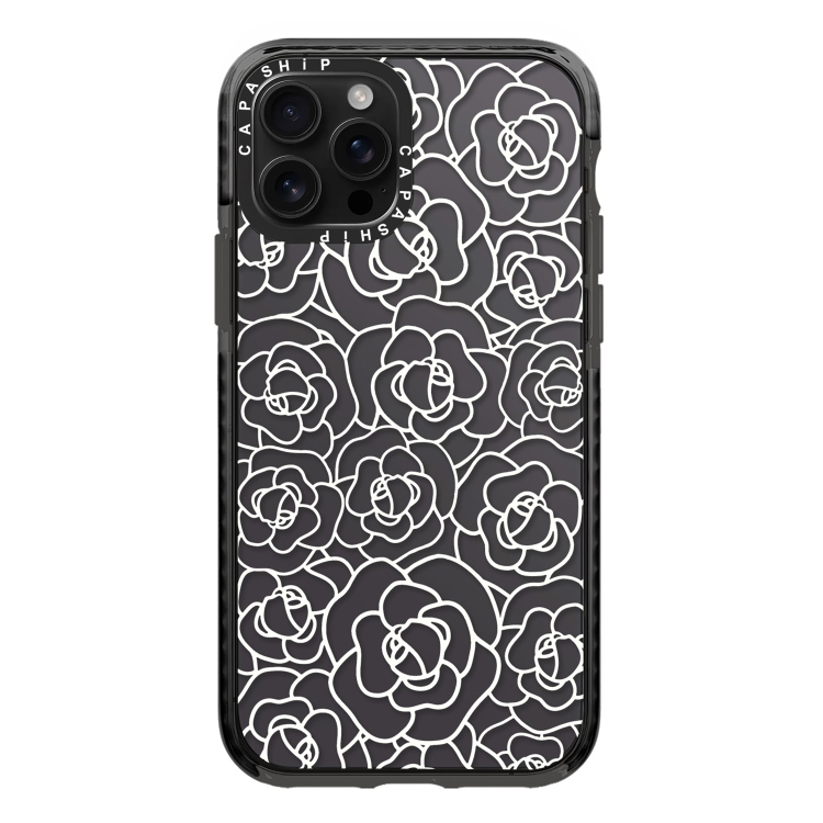 

For iPhone 15 Pro Max Simple Illustration Pattern Full Coverage Phone Case(Camellia B)