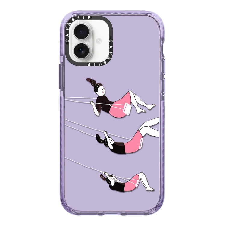 

For iPhone 16 Simple Illustration Pattern Full Coverage Phone Case(Happy Friend C)