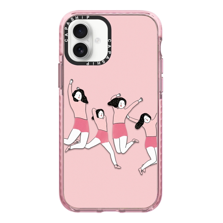 

For iPhone 16 Plus Simple Illustration Pattern Full Coverage Phone Case(Happy Friend A)
