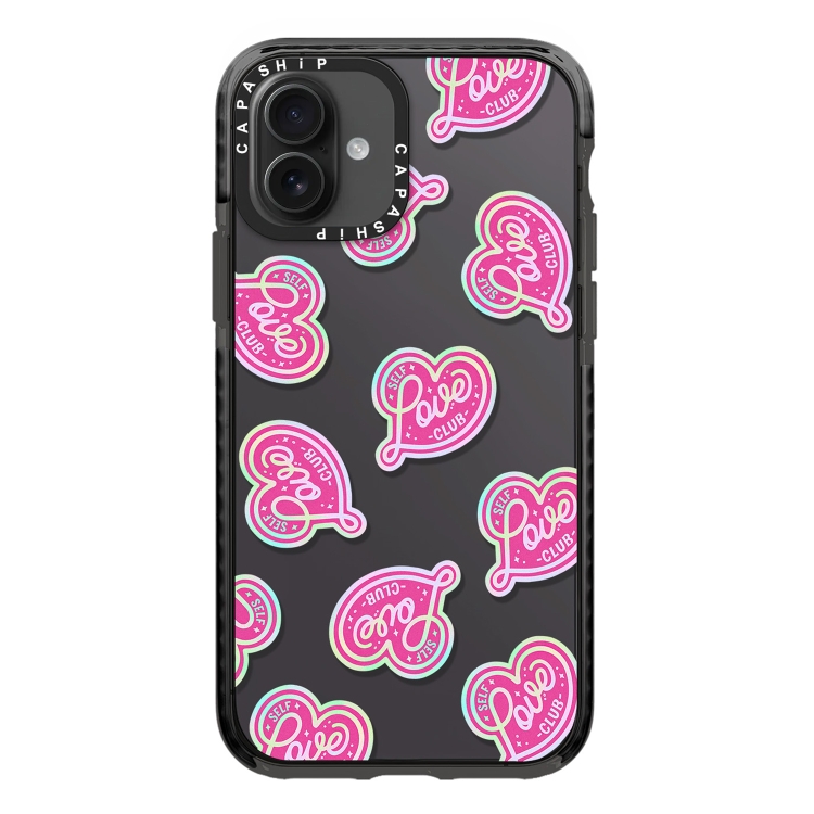 

For iPhone 16 Plus Simple Illustration Pattern Full Coverage Phone Case(Love Club B)