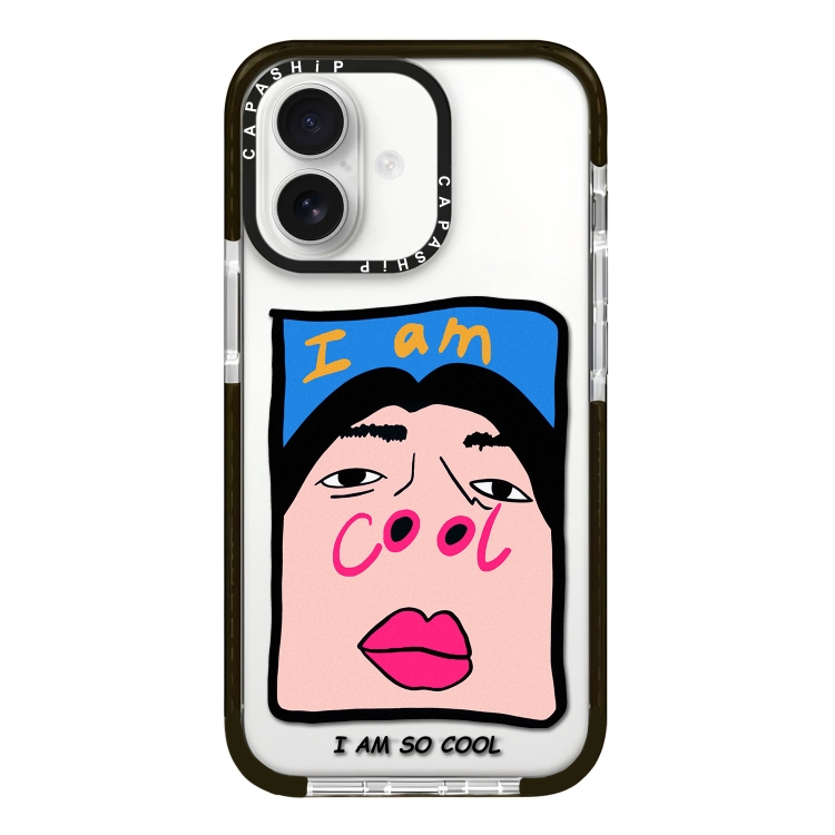 

For iPhone 16 Plus Simple Illustration Pattern Full Coverage Phone Case(Cool Couple A)