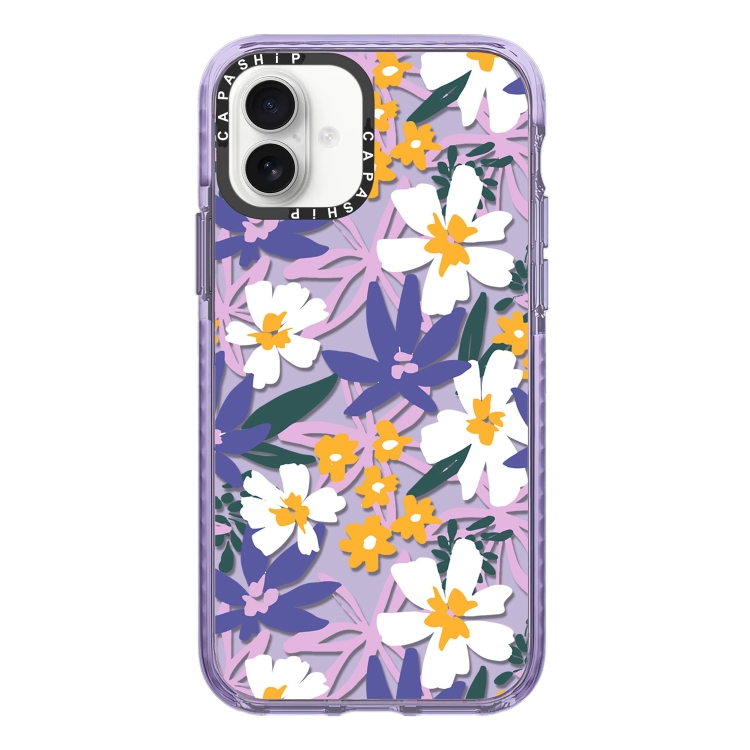 

For iPhone 16 Plus Simple Illustration Pattern Full Coverage Phone Case(Fresh Flower A)