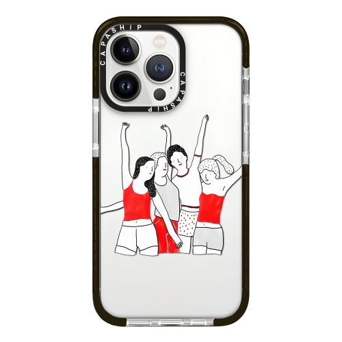 

For iPhone 16 Pro Simple Illustration Pattern Full Coverage Phone Case(Happy Friend B)