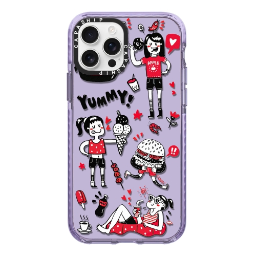 

For iPhone 16 Pro Simple Illustration Pattern Full Coverage Phone Case(Summer Vacation B)