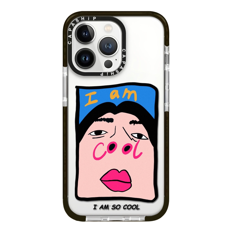 

For iPhone 16 Pro Simple Illustration Pattern Full Coverage Phone Case(Cool Couple A)